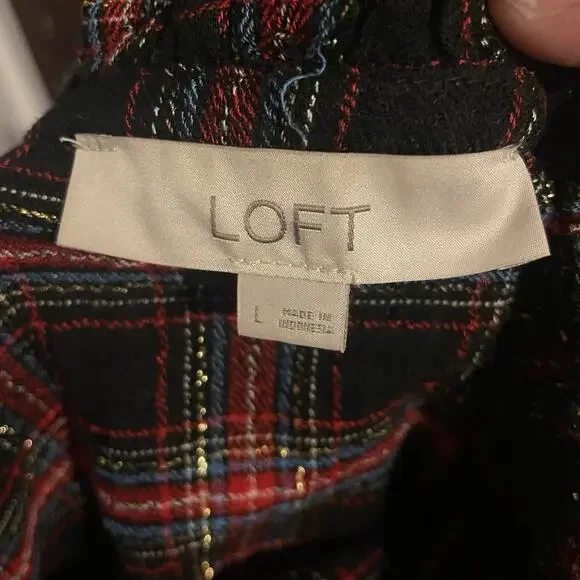 Loft Shimmer Plaid Tiered Dress - Picture 16 of 16